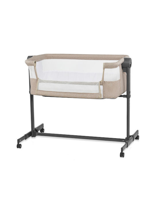 Kinderkraft Cradle Neste Up 2 with Mattress, Side Opening, and Wheels Beige