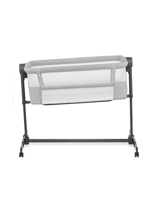Kinderkraft Leagăn Neste Up 2 cu Saltea, Deschidere Laterală și Roți Light Gray