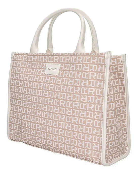 Replay Damen Tasche Shopper Schulter Beige