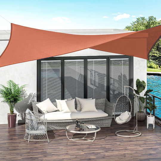 Outsunny Rechteckig Sonnensegel Rot 4x6m