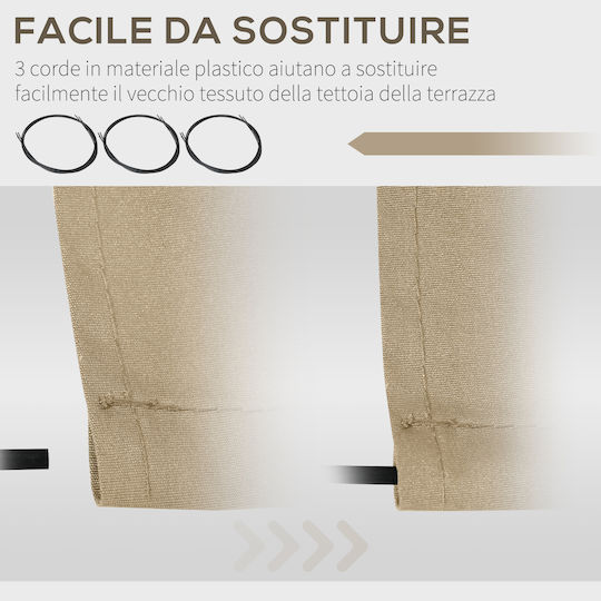 Outsunny Markisenstoff Beige mit PU-Beschichtung 2.5x4m