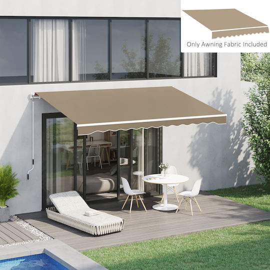 Outsunny Markisenstoff Beige mit PU-Beschichtung 2.5x4m