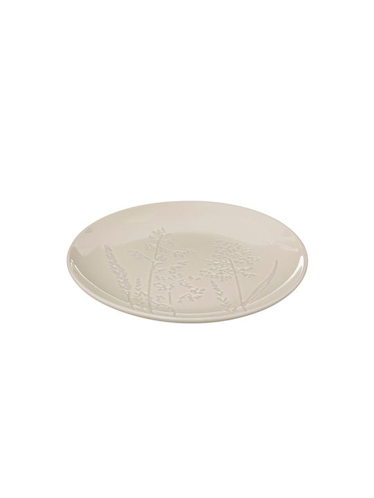 S-d Floral Plate Desert Ceramic White with Diameter 19cm