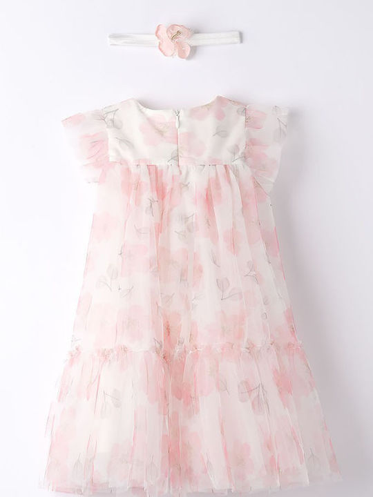 iDO Kids Dress Cream-pink