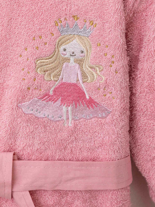 Borea Baby Bathrobe Hooded Princesa Pink