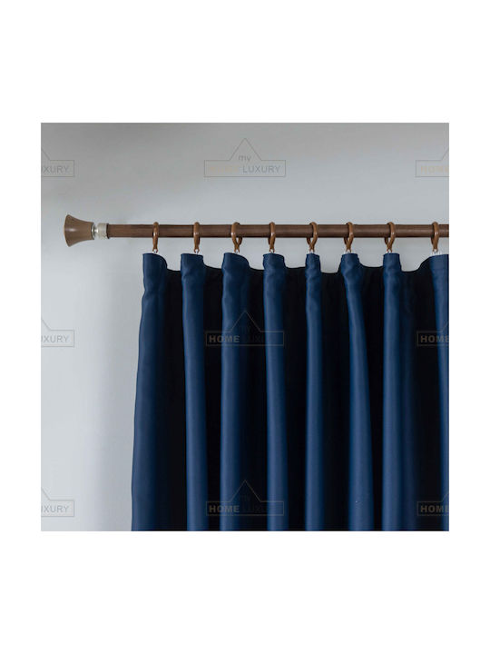 My Home Luxury Curtain with Pencil Pleat Dellia Blue 270x275cm