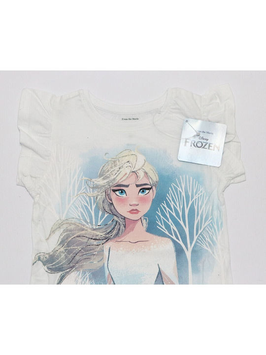 Disney Детска пижама Лятна white Frozen