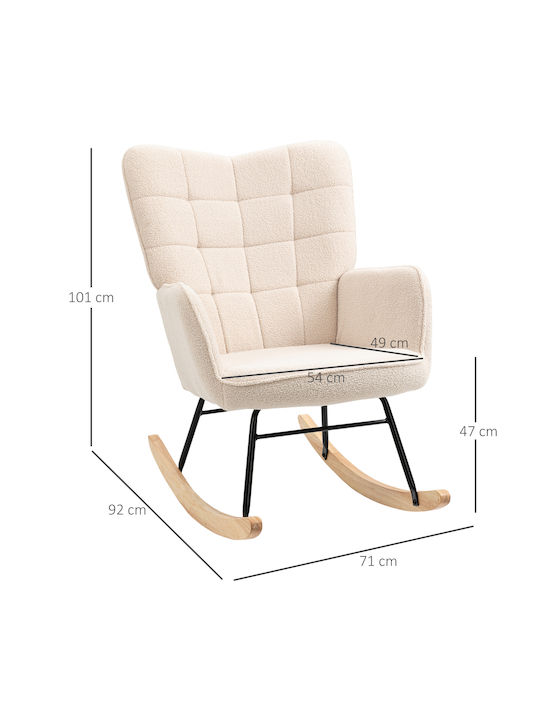 Schaukelstuhl Beige 71x92x101cm
