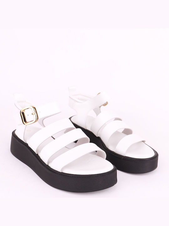 Alta Moda Damen Flache Sandalen Flatforms in Weiß Farbe