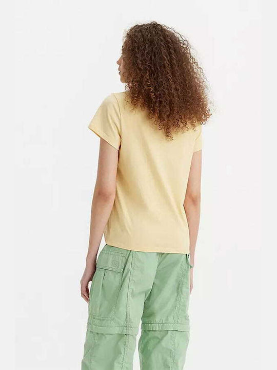 Levi's Women's Athletic T-shirt with V Neckline Yellow