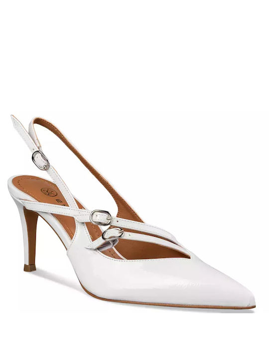 Envie Shoes Synthetic Leather White High Heels Pumps