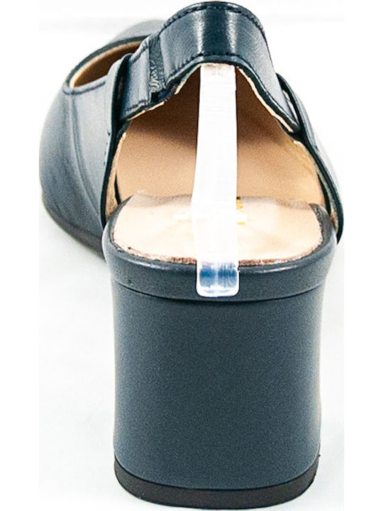 Leather Women's Ballerina Shoes Slingback In Blue Colour