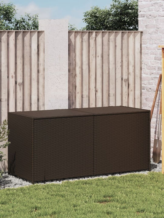 vidaXL Μπαούλο Αποθήκευσης Εξωτερικού Χώρου Rattan 283lt Καφέ Μ120xΠ50xΥ56εκ.