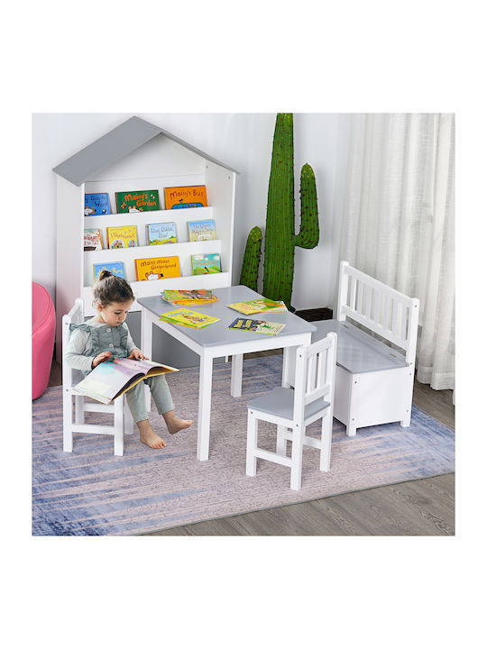 HomCom Kinder Tische Set mit Stühlen aus Hölzernes Weiß HomCom