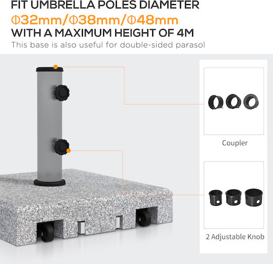Outsunny Umbrella Stand made of Cement Gray 41x41x37.5cm