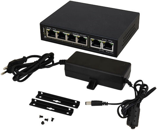 Pulsar SG-64 Unmanaged L2 PoE+ Switch με 6 Θύρες Gigabit (1Gbps) Ethernet