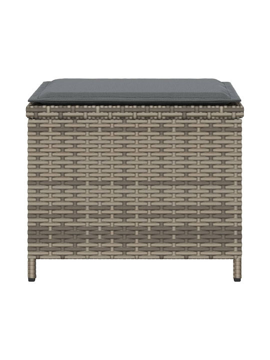 Gartenhocker Würfel Außeneinsatz Rattan mit Grau Kissen 4 Stück 41x41x36cm