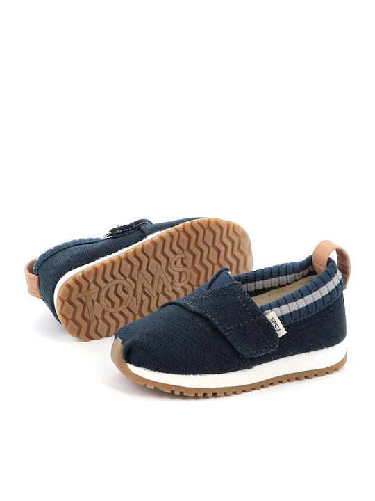 Kids Espradrilles with Hoop & Loop Closure Blue Canvas
