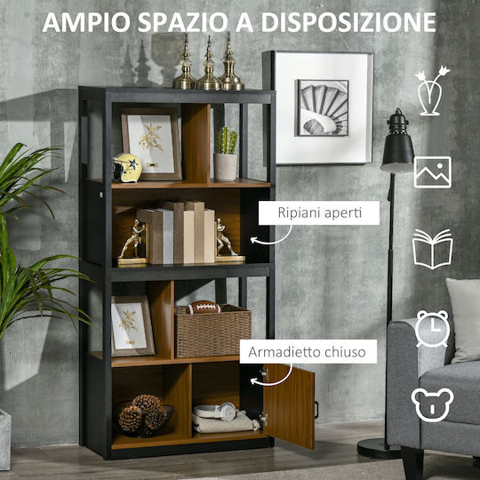 Bookcase Brown and Black 76.5x30x150cm
