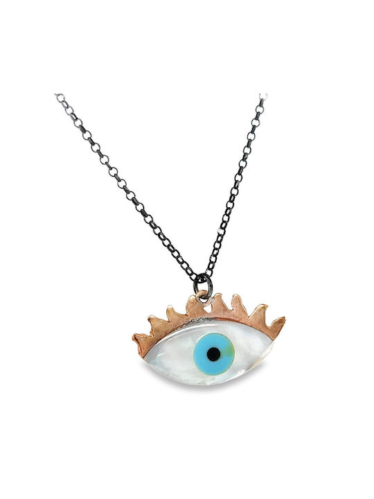 Xryseio Halskette Auge aus Vergoldet Silber