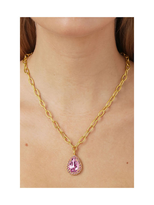 Dyrberg/Kern Necklace from Pink Gold Plated Steel