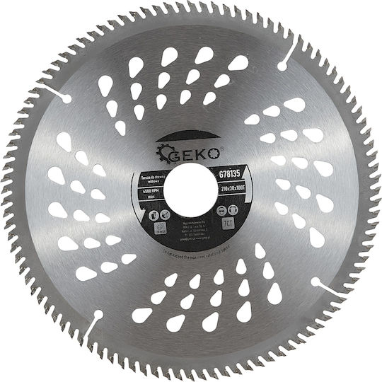 Geko Cutting Disc Wood Hole Diameter 210mm with 100 Teeth 1pcs