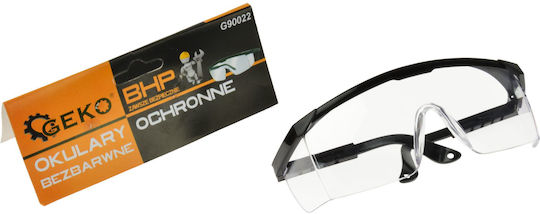 Geko Safety Glasses for Protection with Transparent Lenses 1pcs