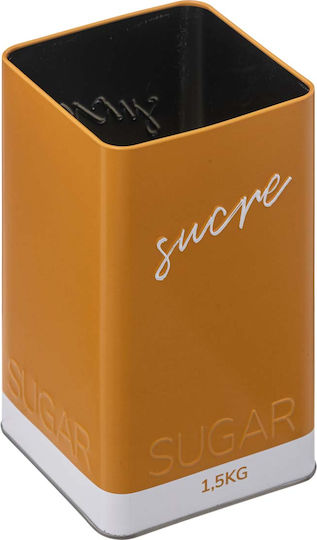 5Five Sugar Box with Lid Metallic Orange 11x11x19cm 1 Piece