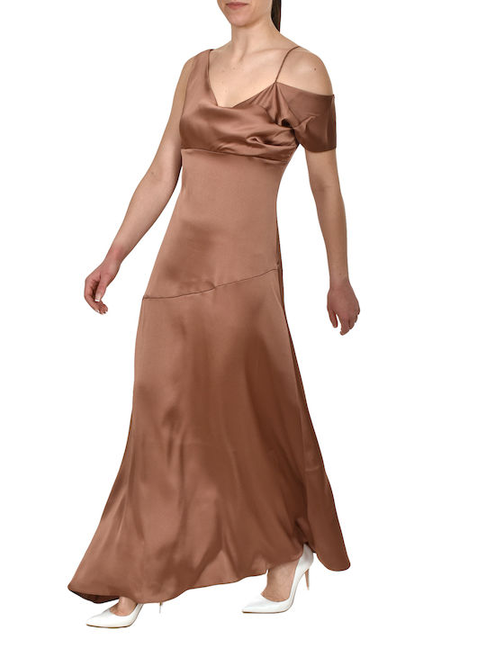 Emme Maxi Dress with Slit Brown