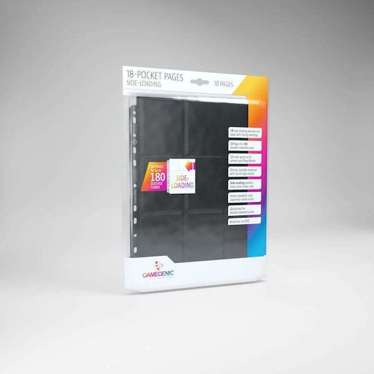 Gamegenic Карти Страници 9-Джобна Стандартен Размер 10 Бр Черни