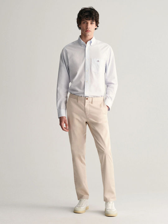 Trousers Chino Elastic in Slim Fit Putty