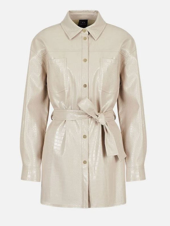 Kurze Damenjacke für Winter Beige
