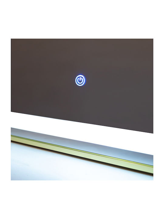 Καθρέπτης Μπάνιου Led Αφής 70x90cm Χρυσός