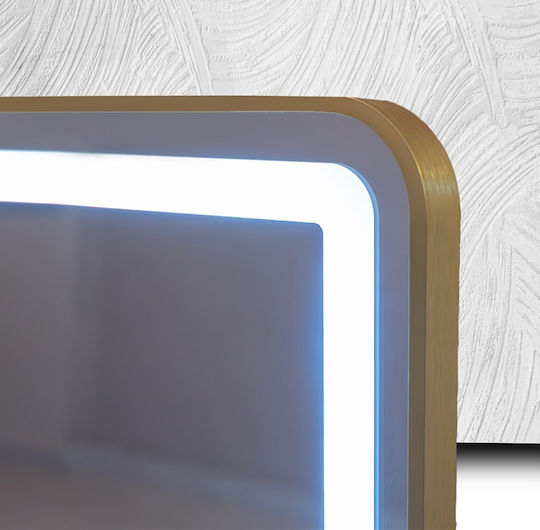 Bathroom Mirror Led Touch 70x90cm Gold