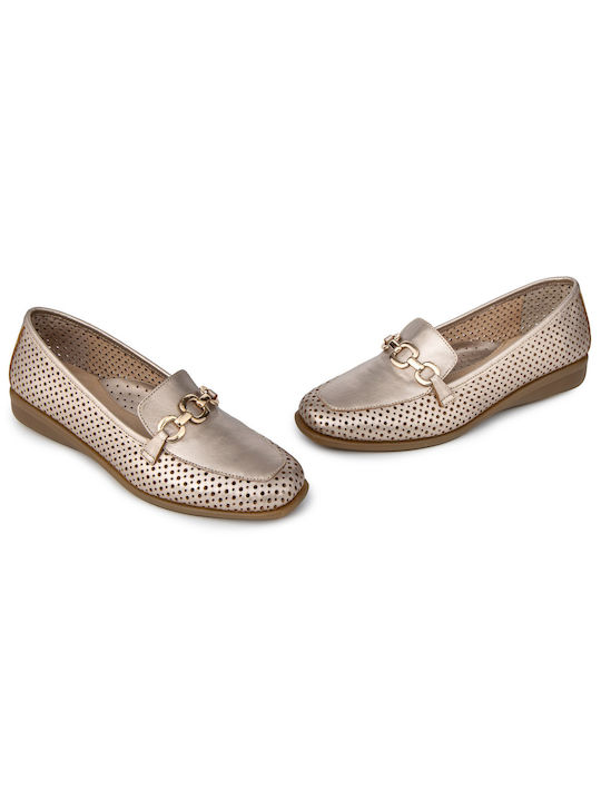 Relax Anatomic Leather Women's Moccasins in Beige Color