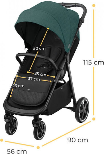 Kinderkraft Route Cărucior pentru Bebeluși Potrivit pentru Nou-născut Verde smarald 10.8kg