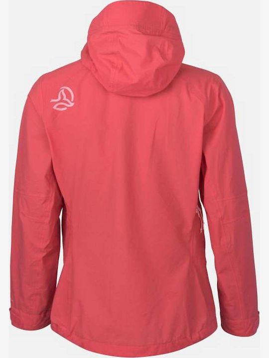 Women's for Hiking Short Lifestyle Jacket for Spring or Autumn with Hood Red