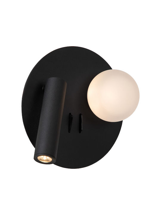 Lucide Lightning Φωτιστικό Τοίχου με Ενσωματωμένο LED και Θερμό Λευκό Φως Μαύρο