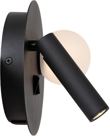 Lucide Lightning Lamp Wall with Integrated LED and Warm White Light Black