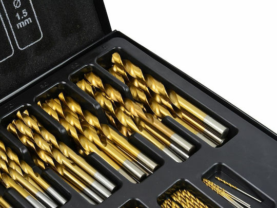 Keltin Set of 170 Drills HSS Titanium with Cylindrical Shank for Metal