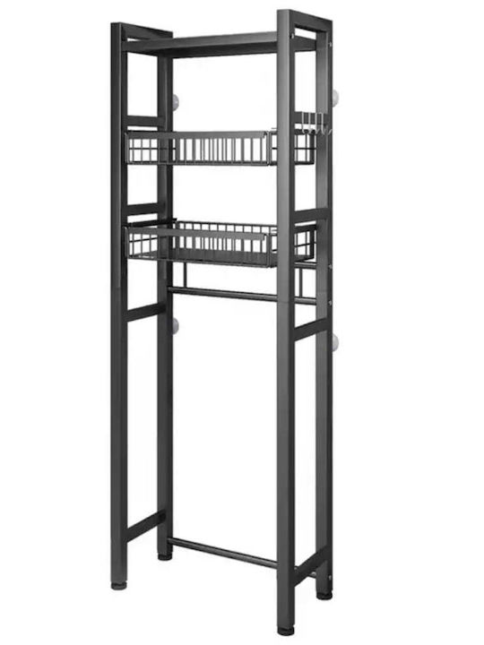 Quasar Подов Рафт за баня Метален с 3 рафта 54x24x159.5см Черна