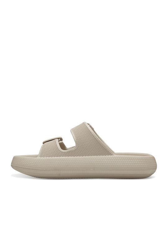 Women's Flat Sandals in Beige Color