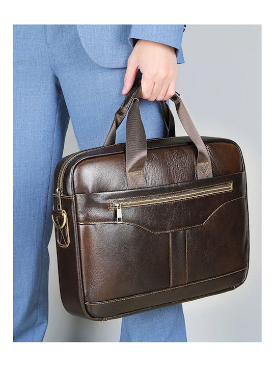 Leder Herrentasche Geldbörse Braun