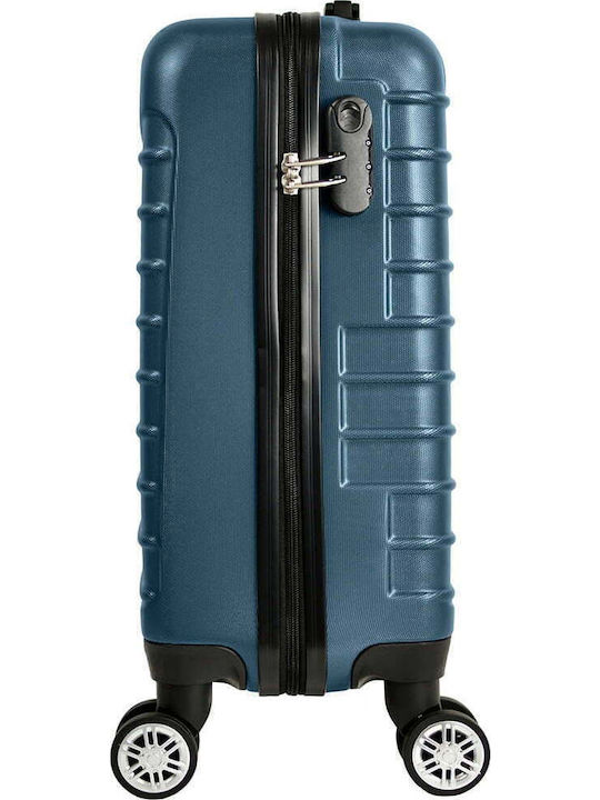Quasar Line Cabin Travel Suitcase Hard Petrol Blue with 4 Wheels Height 55cm