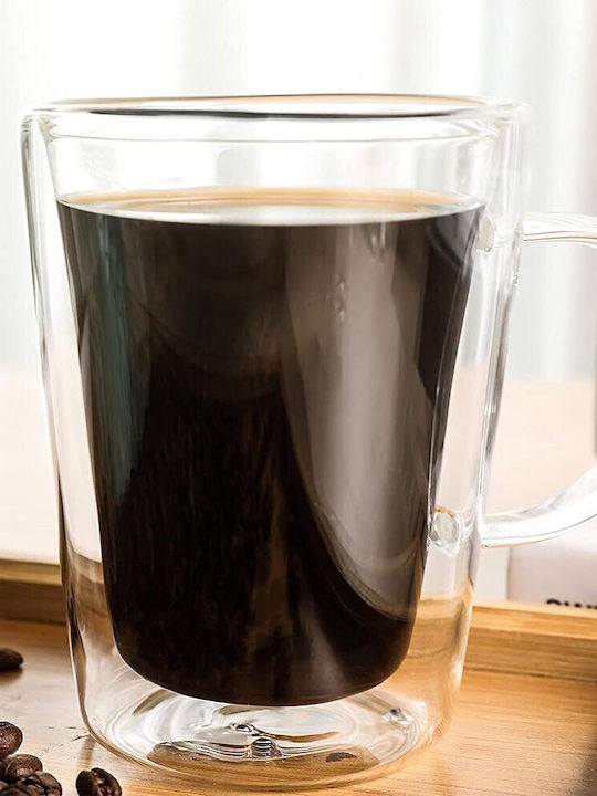 Quasar Σετ Φλιτζάνια Cappuccino Γυάλινα Διάφανα 250ml 4τμχ