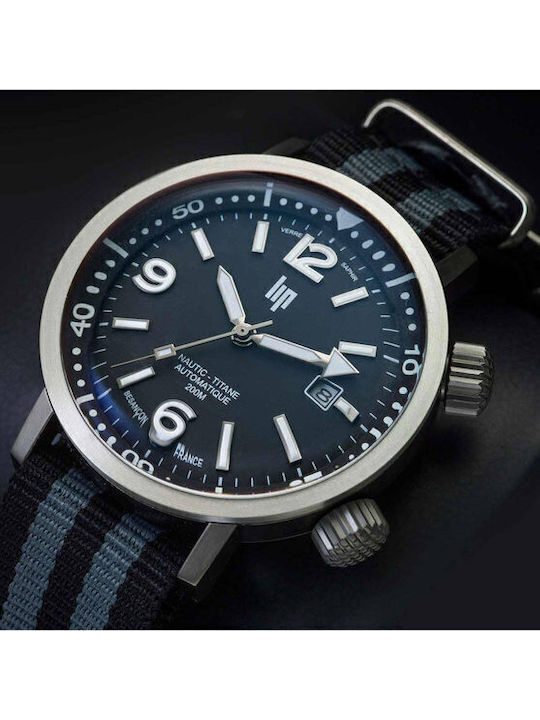 Lip Watches Men's Watch Automatic with Black Rubber Strap