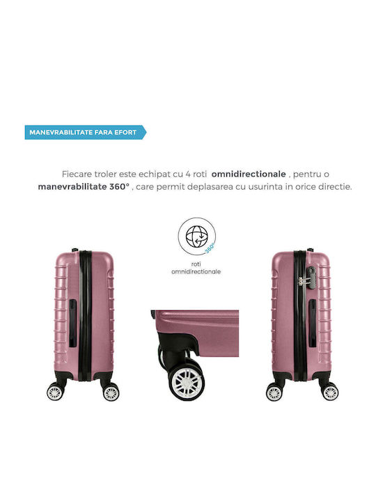 Quasar Model Set of 3 Reisekoffer Hartschalen Powder Coated Pink mit 4 Räder