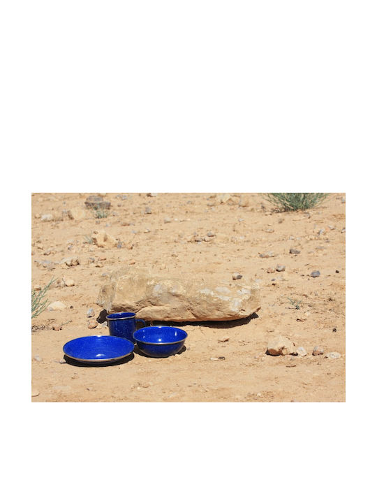 Origin Outdoors Plate Shallow Emaye Blue with Diameter 26cm