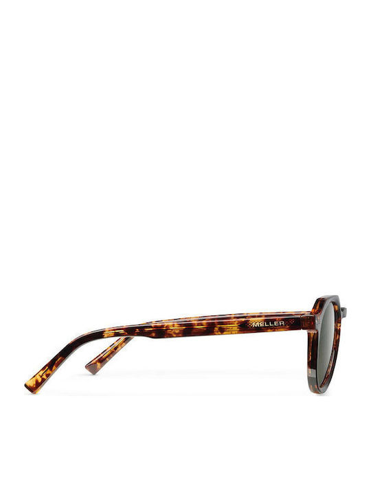 Meller Achawen Unisex Sunglasses with Brown Tartaruga Horn-Rimmed Frame and Green Polarized Lens ACH-TIGOLI