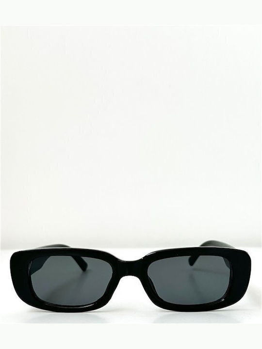 Looks Style Eyewear Sunglasses with Black Metal Frame and Black Lens 74aez-13008